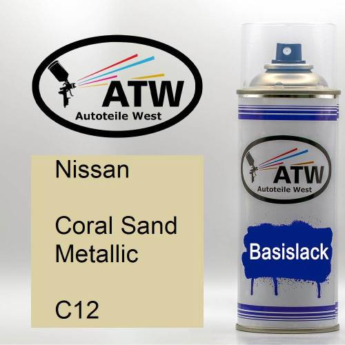 Nissan, Coral Sand Metallic, C12: 400ml Sprühdose, von ATW Autoteile West.